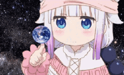 Kanna Kamui Eating Earth GIF