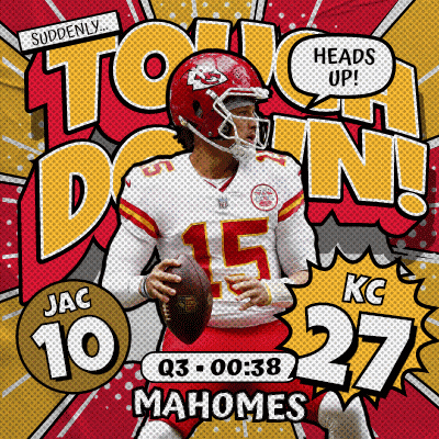 Kansas City Chiefs Ad Man Holding Football GIF