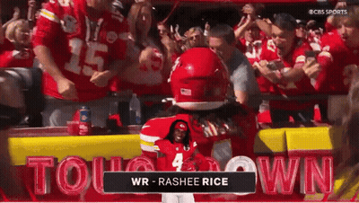 Kansas City Chiefs Mascot In Front Of Crowd GIF