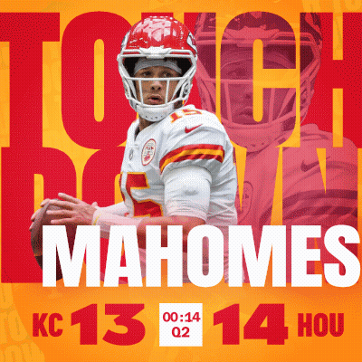 Kansas City Chiefs Poster Man In Helmet Holding Football GIF