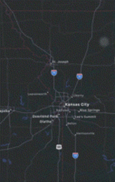 Kansas City Map On Phone Screen GIF