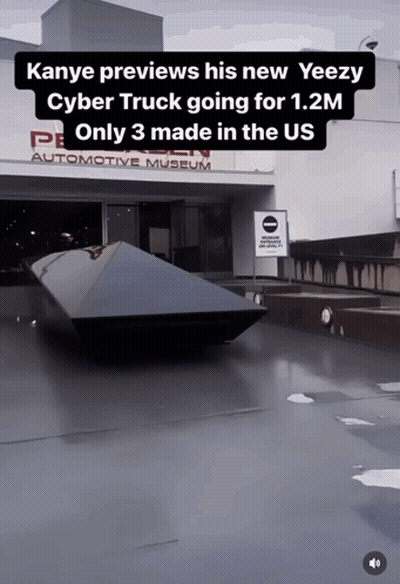 Kanye Previews New Yeezy Cybertruck Going For 1.2M Only 3 Made GIF