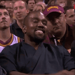 Kanye West Fake Smile Then Smug Face GIF