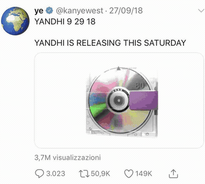 Kanye West Tweet Announcing New Album Saturday GIF