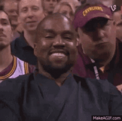 Kanye West Watching Basketball Game GIF
