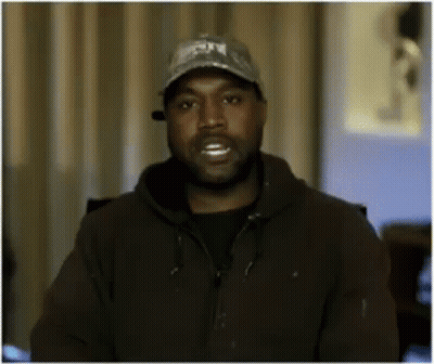 Kanye West Wearing Hat And Hoodie GIF