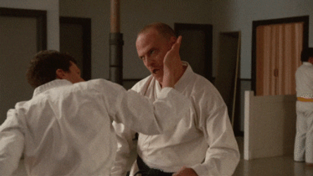 Karate Chop With Face Slap GIF