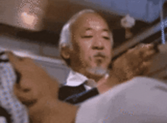 Karate Kid Miyagi Massage GIF