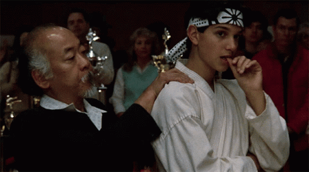 Karate Kid Miyagi Massage Support GIF