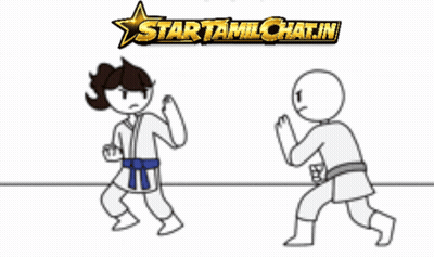 Karate Person Saying Star Tamil Chat GIF