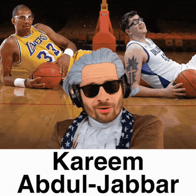 Kareem Abdul-Jabbar Is A Basketball Player With A Beard And Sunglasses GIF