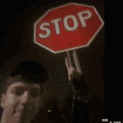 Karl Jacobs Pointing Stop Sign GIF