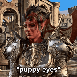 Karlach Puppy Eyes Mode GIF