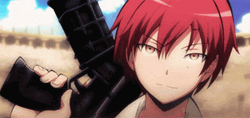Karma Akabane Cool Gun Pose GIF