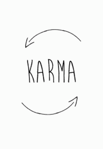 Karma Word In Circle With Two Arrows GIF