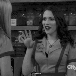 Kat Dennings Rawr From 2 Broke Girls GIF