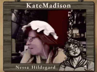 Kate Madison And Nessa Hildegard Hanging On Wall GIF