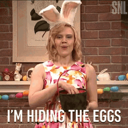 Kate McKinnon Easter Hiding Eggs GIF