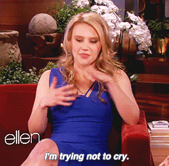 Kate McKinnon Trying Not To Cry In Ellen GIF