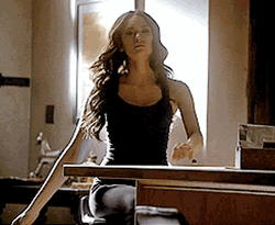 Katherine Pierce Bored Chair Spin GIF