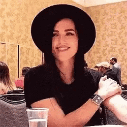 Katie Mcgrath DCC 2018 Supergirl Press Room  GIF