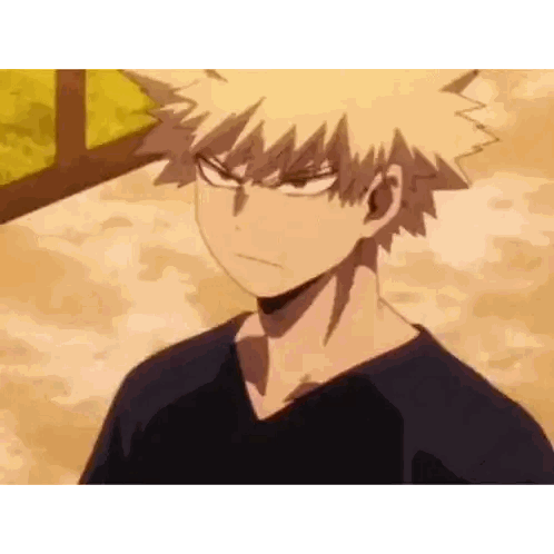 Katsuki Bakugo From My Hero Academia Is Wearing A Black Shirt And Looking Angry . Sticker