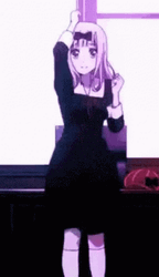 Kawaii Anime Chika Fujiwara Pose GIF