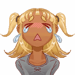 Kawaii Anime Pixel Sad Girl Crying GIF