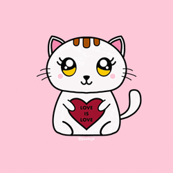 Kawaii Cat Love Is Love GIF