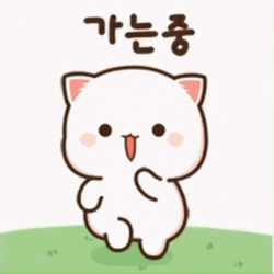 Kawaii Cat Mochi Happily Running Away GIF