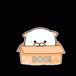 Kawaii Cat Peach Peek-A-Boo GIF
