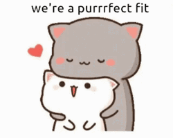 Kawaii Cat Purfect Couple GIF