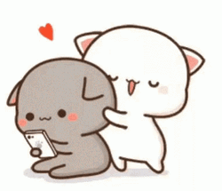 Kawaii Cat Scrolling Phone GIF