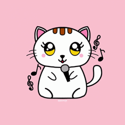 Kawaii Cat Singing Song GIF