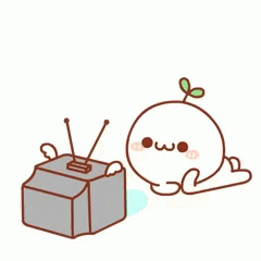 Kawaii Character Enjoys Watching Tv