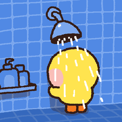 Kawaii Chick Sad Shower Time GIF