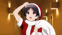 Kawaii Christmas Anime Girl Confused GIF