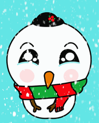 Kawaii Christmas Chibi Snowman GIF