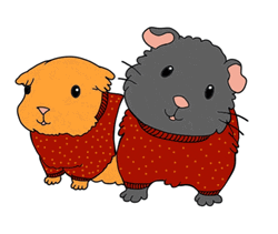 Kawaii Christmas Guinea Pigs GIF