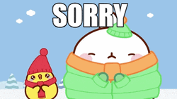 Kawaii Christmas Molang Sorry GIF