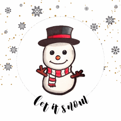 Kawaii Christmas Snow Man GIF