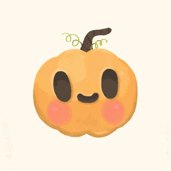Kawaii Halloween Aesthetic Pumpkin Art GIF
