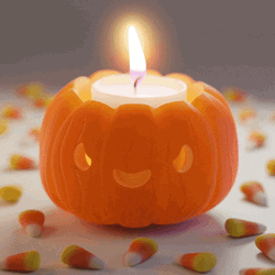 Kawaii Halloween Aesthetic Pumpkin Candle GIF
