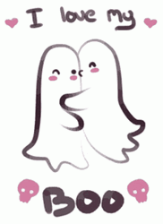 Kawaii Halloween I Love My Boo GIF