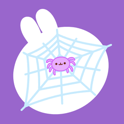 Kawaii Halloween Spider Web Molang GIF