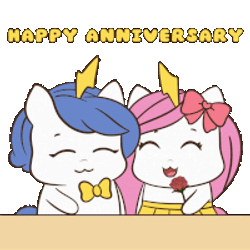 Kawaii Happy Anniversary Sticker GIF