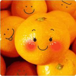 Kawaii Orange Fruit Wink GIF