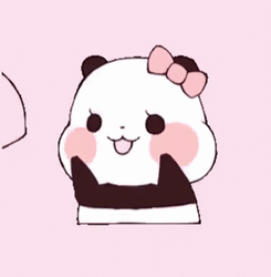 Kawaii Panda Heart GIF