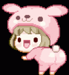 Kawaii Pink Anime Bunny