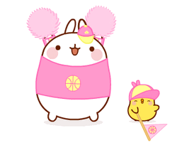 Kawaii Pink Molang With Piu GIF